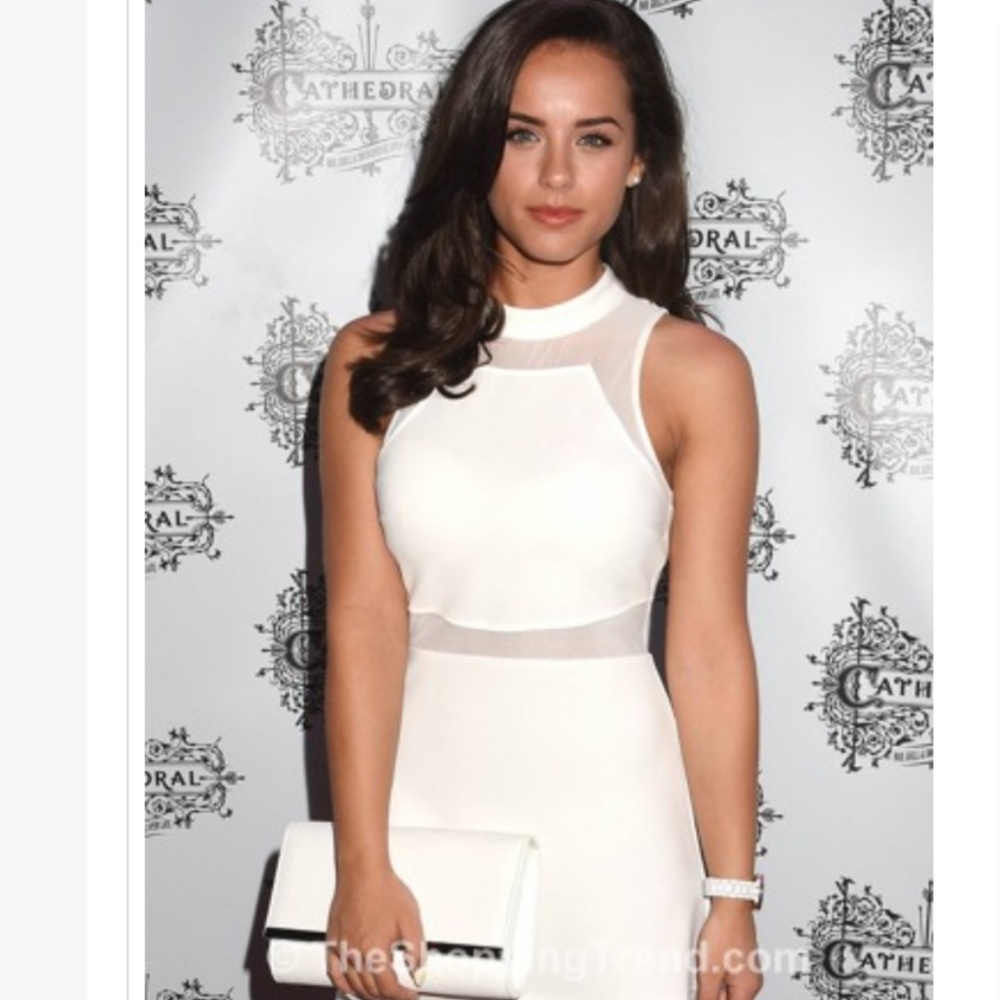 Topshop waist cutout white dress